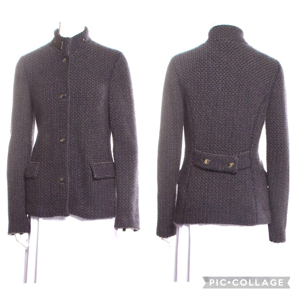 Loro Piana textured knit cashmere leather military jacket blazer cardigan - Picture 4 of 15